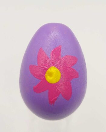 Wooden Easter Egg Handpainted Purple II