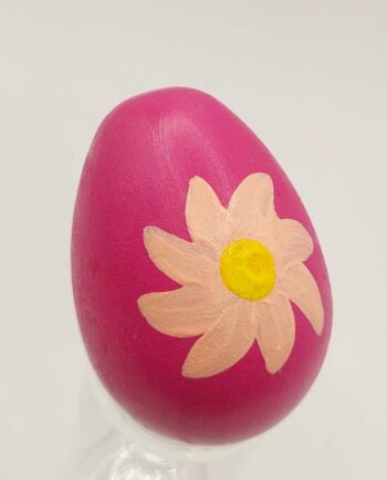 Wooden Easter Egg Handpainted Fuschia II