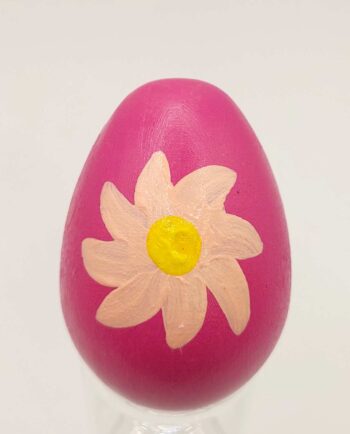 Wooden Easter Egg Handpainted Fuschia II