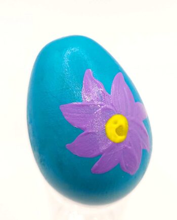 Wooden Easter Egg Handpainted Teal II