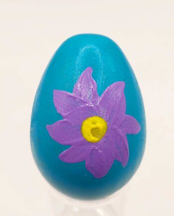 Wooden Easter Egg Handpainted Teal II