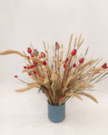 Dried Flowers Arrangement Red Natural