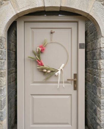 Wreath Dried Flowers Natural Pink Diameter 33 cm