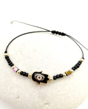 Bracelet Black Hamsa Hand