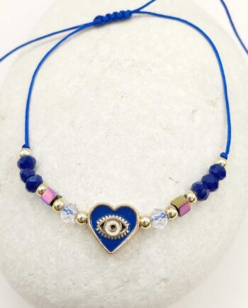Bracelet Blue Heart Evil Eye