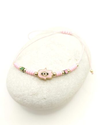 Bracelet Pink Hamsa Hand