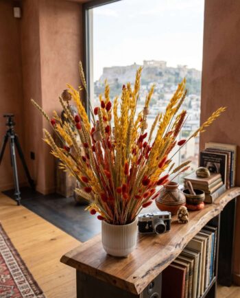 Dried Flowers Arrangement Orange Yellow