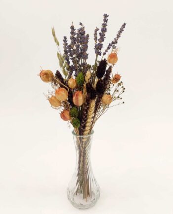 Dried Flower Brown Arrangement Glass Vase